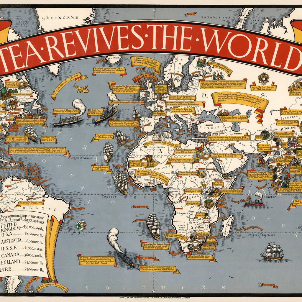 Te vækker verden: Illustreret verdenskort 1940 - 100×49 cm – billede 4