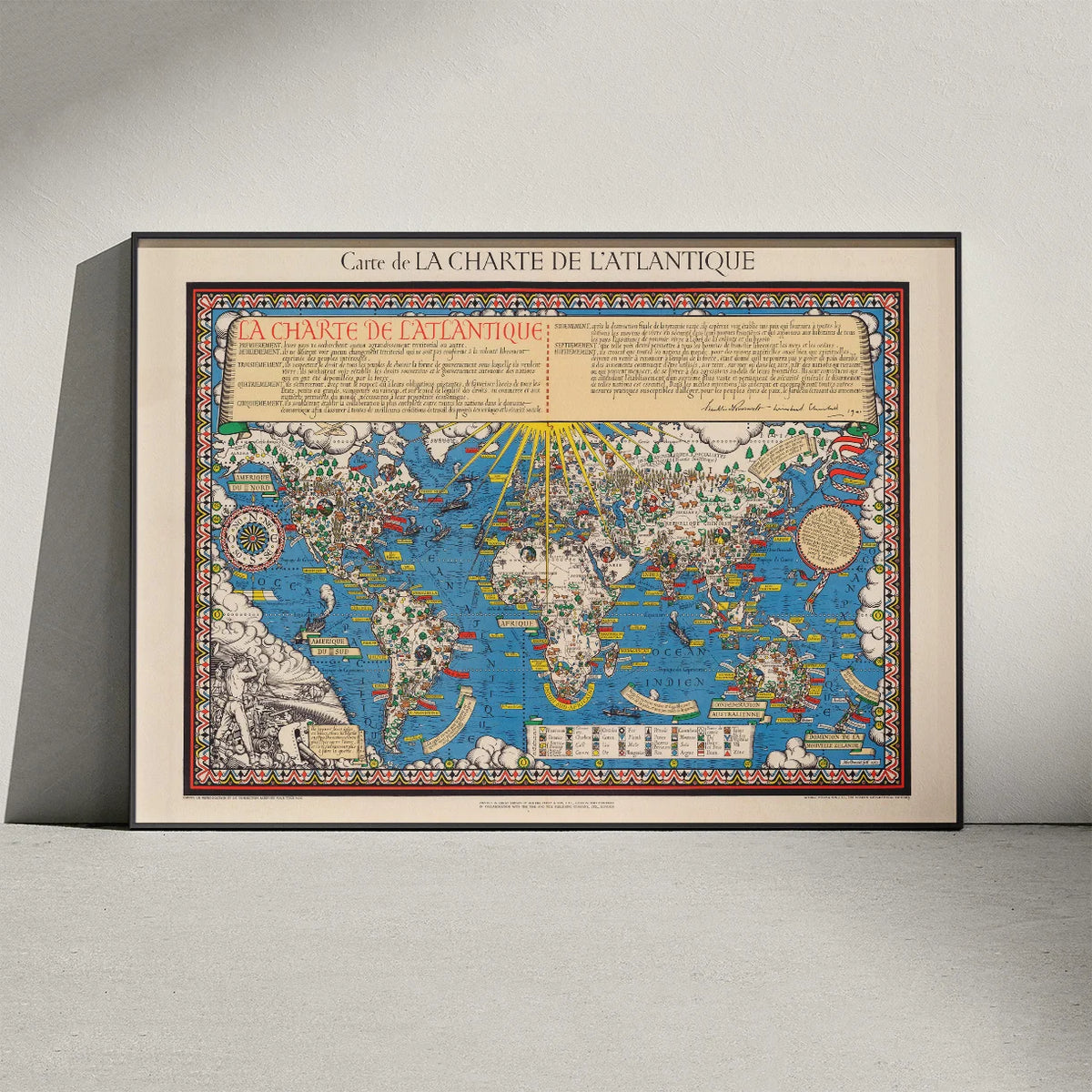 Atlanterhavserklæringen 1943 - Illustreret verdenskort – billede 3