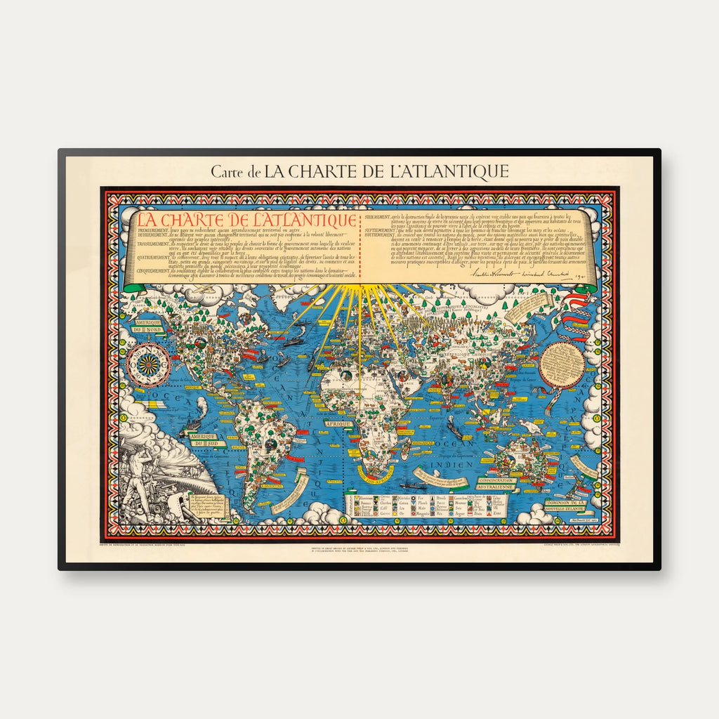 Atlanterhavserklæringen 1943 - Illustreret verdenskort – billede 1