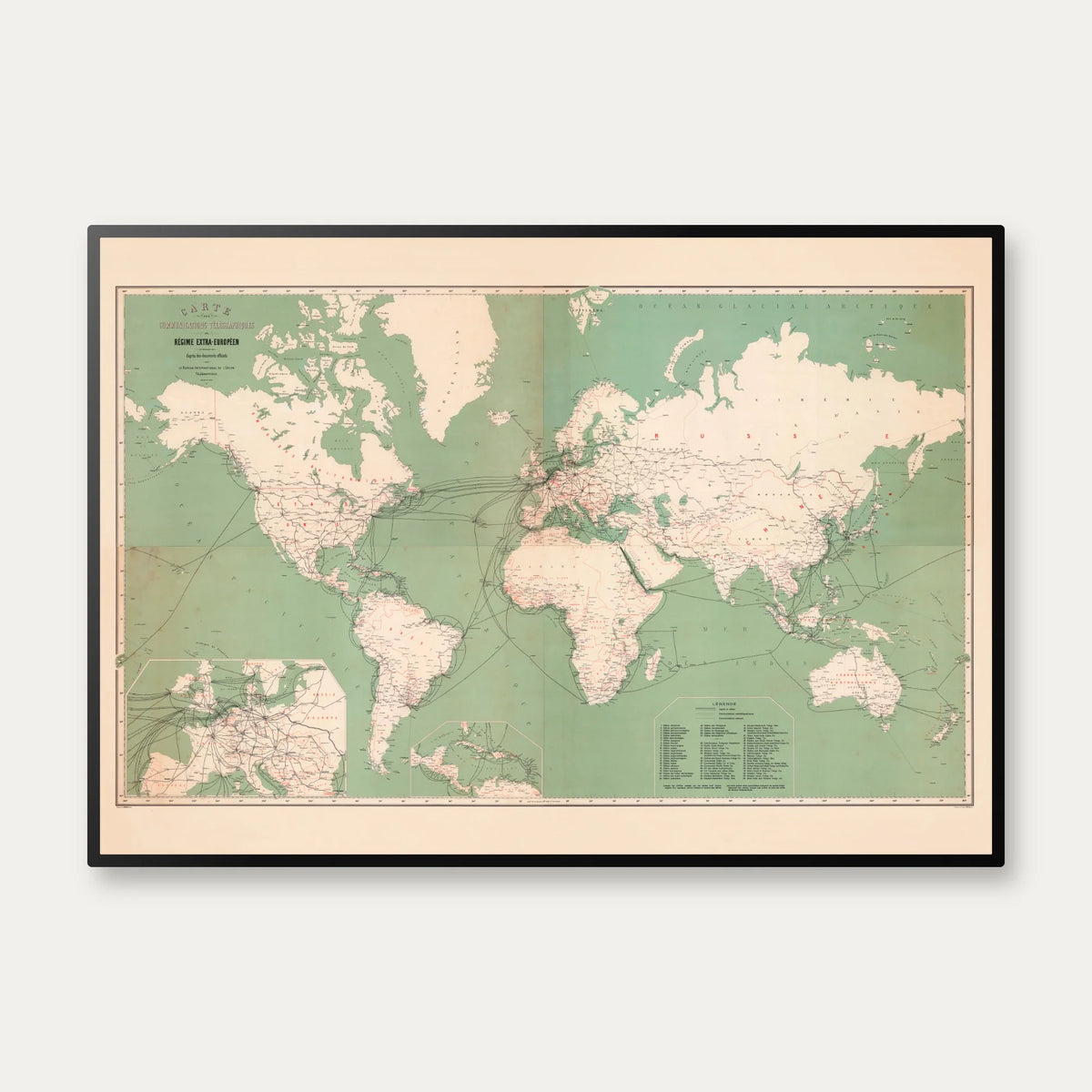 Carte des communications 1917 -Verdenskort – billede 1