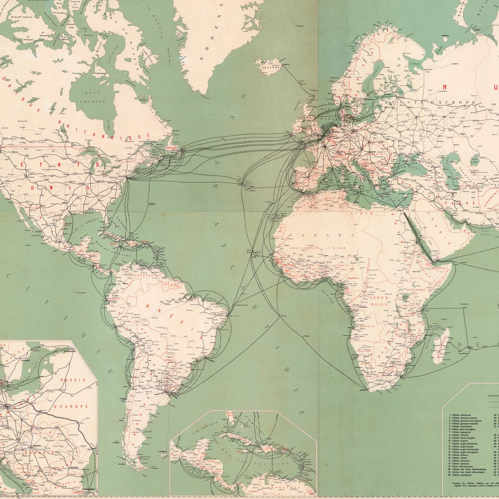 Carte des communications 1917 -Verdenskort – billede 4