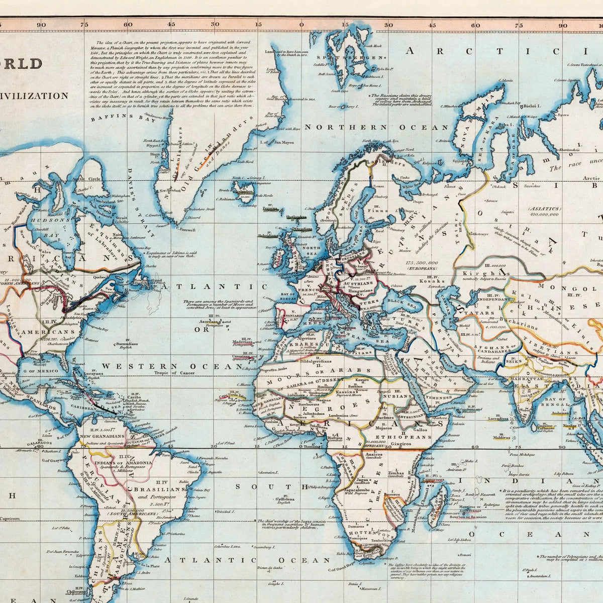 Verdenskort over religion og befolkning 1818 – billede 4