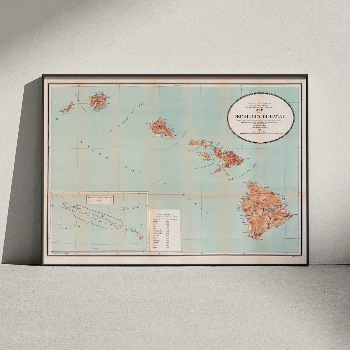 Kort over Hawaii-territoriet 1918 – billede 3