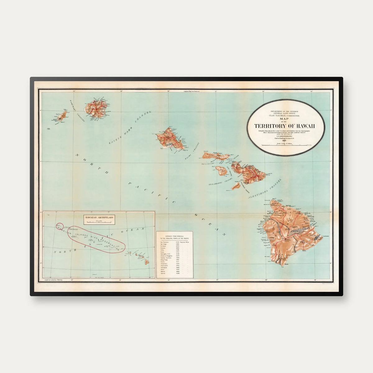 Kort over Hawaii-territoriet 1918 – billede 1