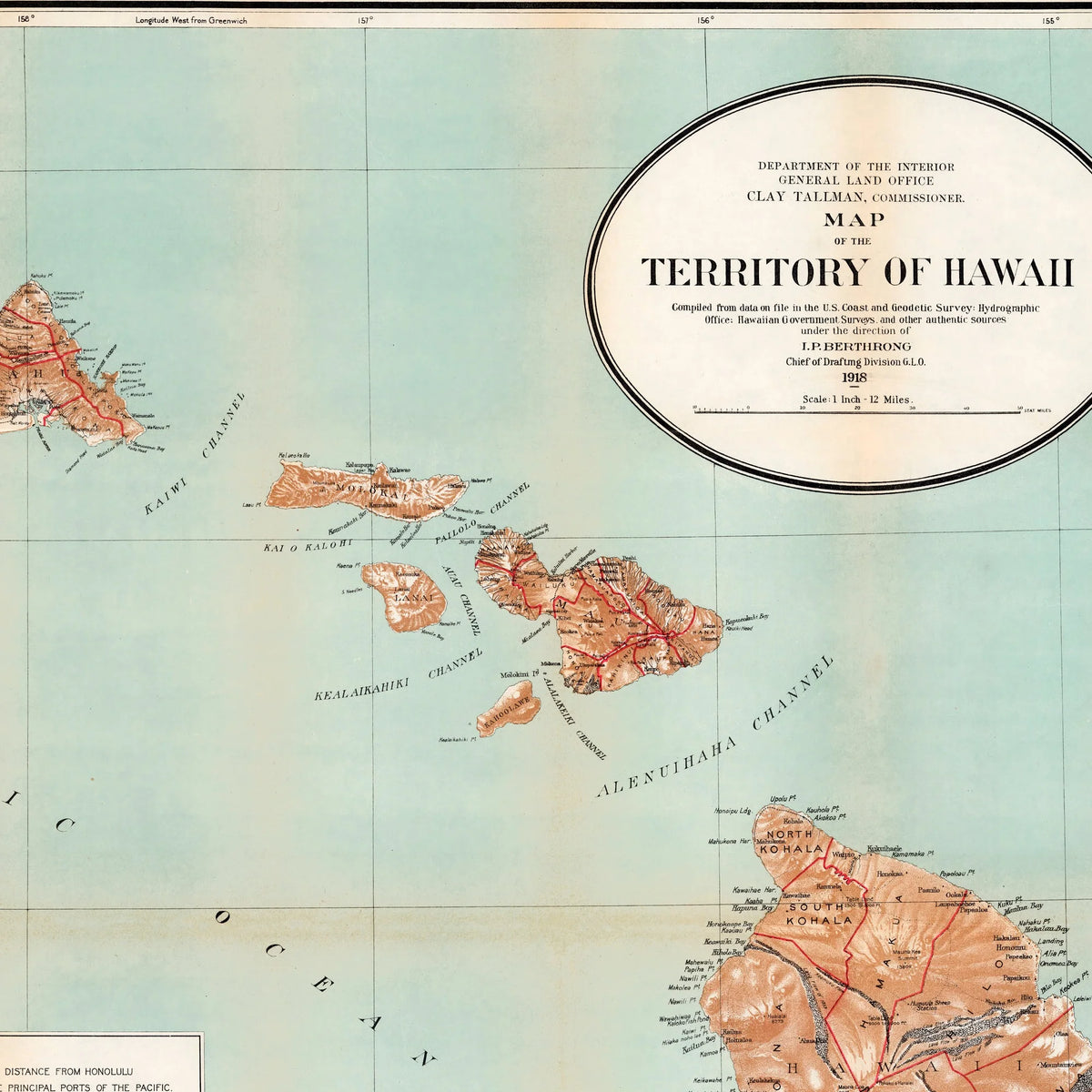 Kort over Hawaii-territoriet 1918 – billede 4