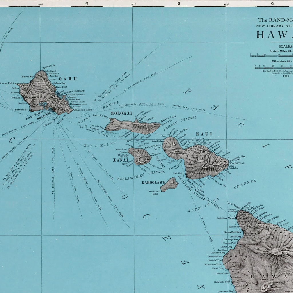 Hawaii 1912 - Atlas map – billede 4
