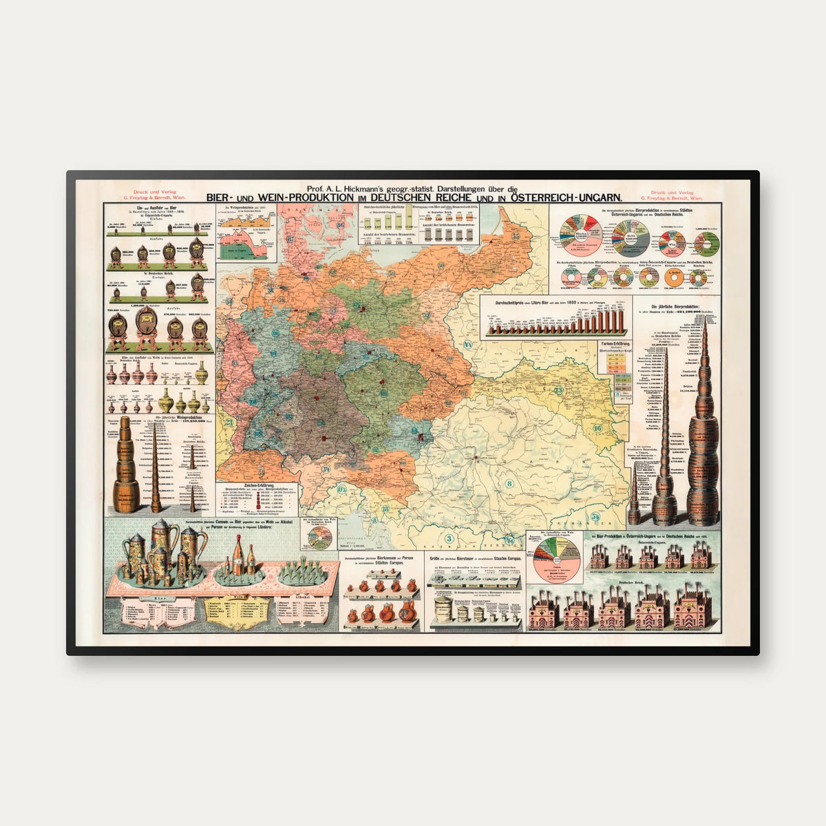 Professor Hickmanns statistiske verdenskort 1897 – billede 1