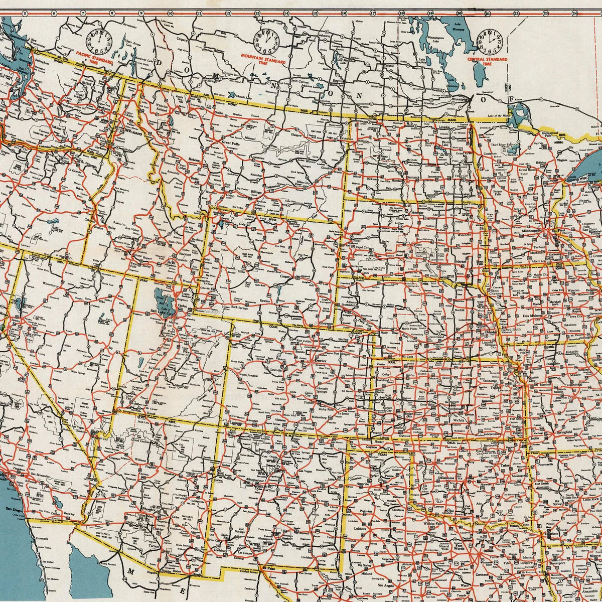 Geographia vejkort over USA 1950 – billede 4