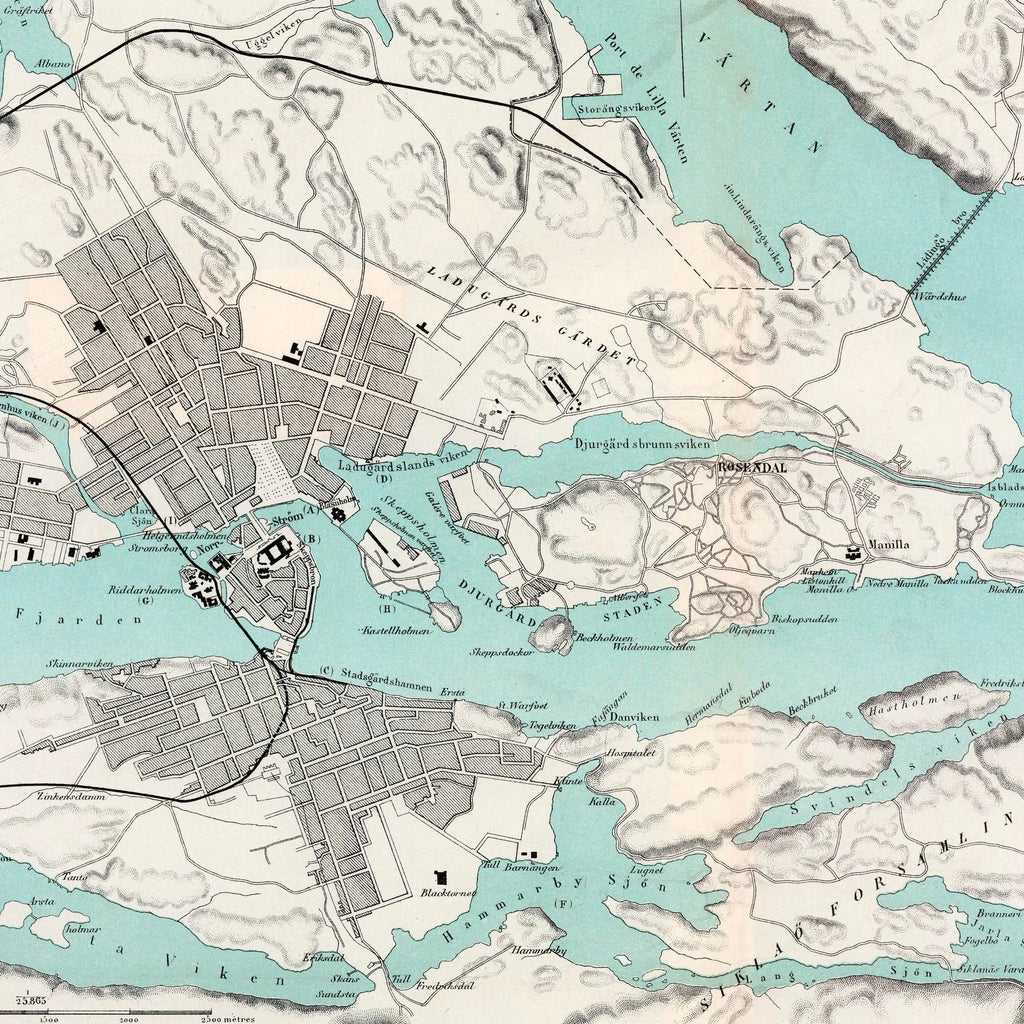 Stockholm & Lilla-Värtan 1890 - Søkort – billede 4
