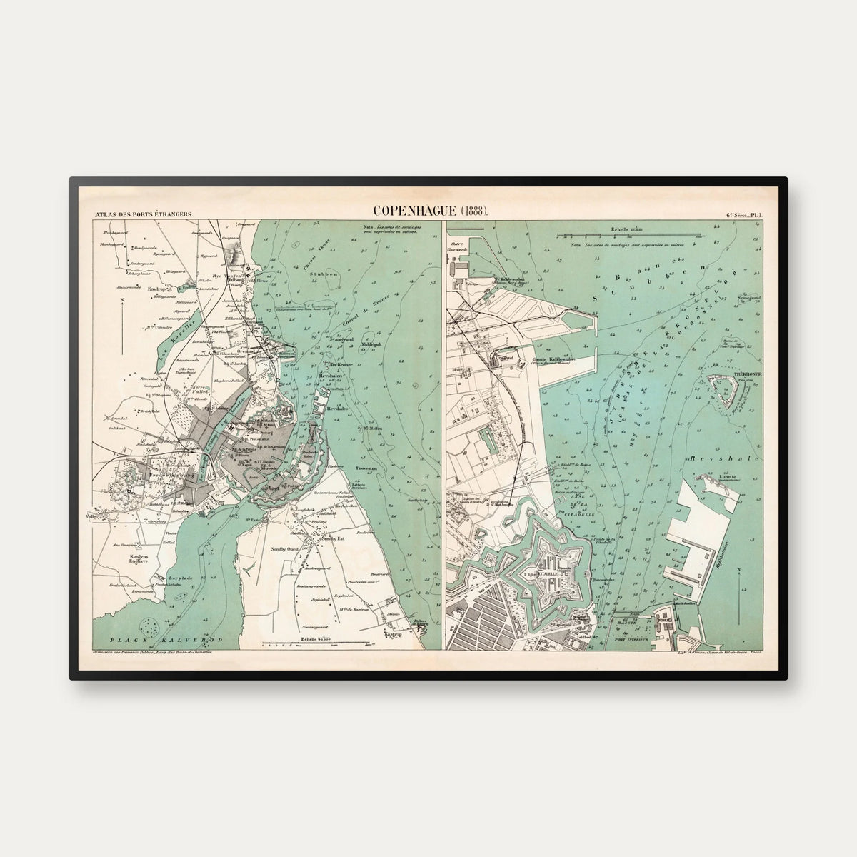 København 1888 - Copenhague - Søkort – billede 1