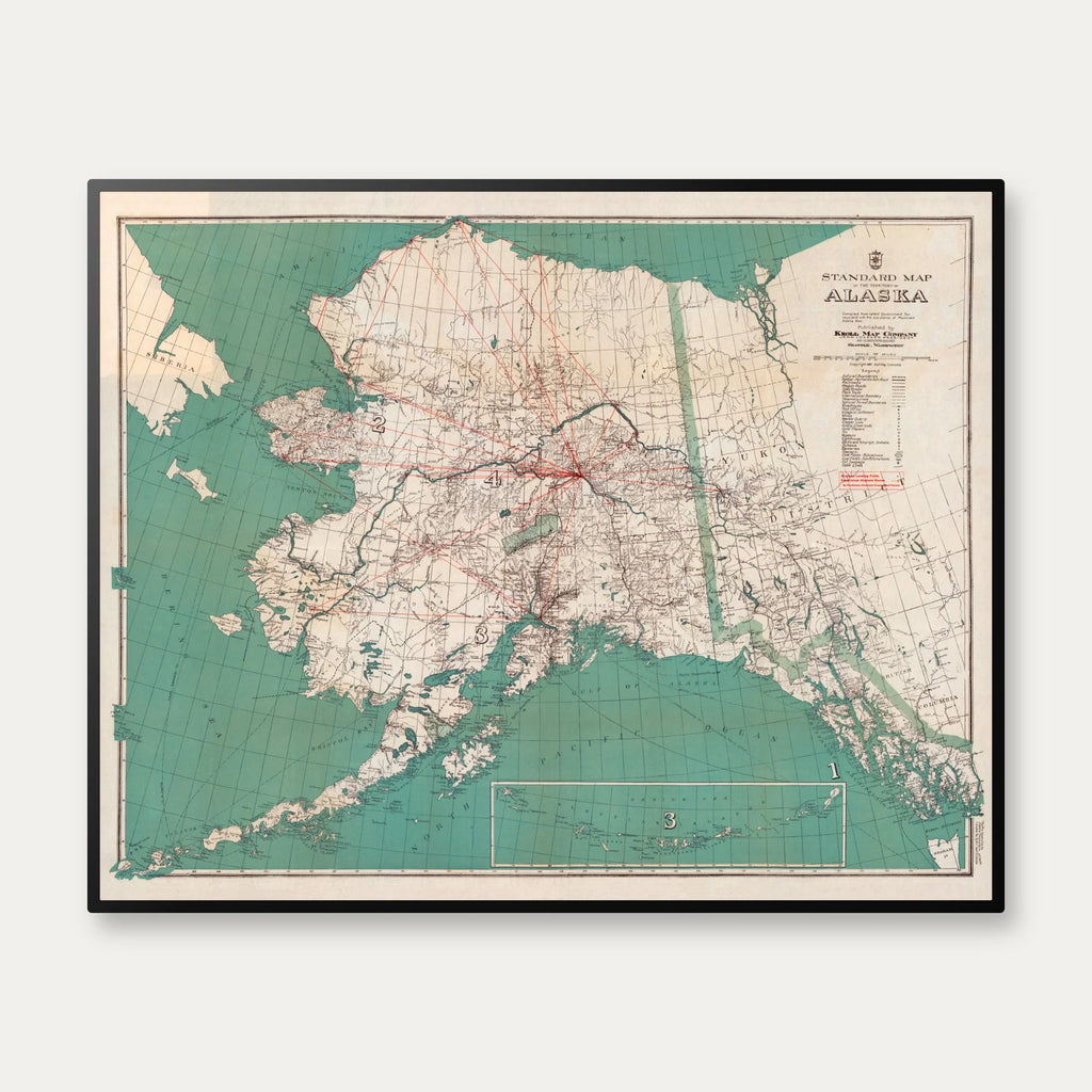 Territory of Alaska 1927 - Landkort - 100×80 cm – billede 1