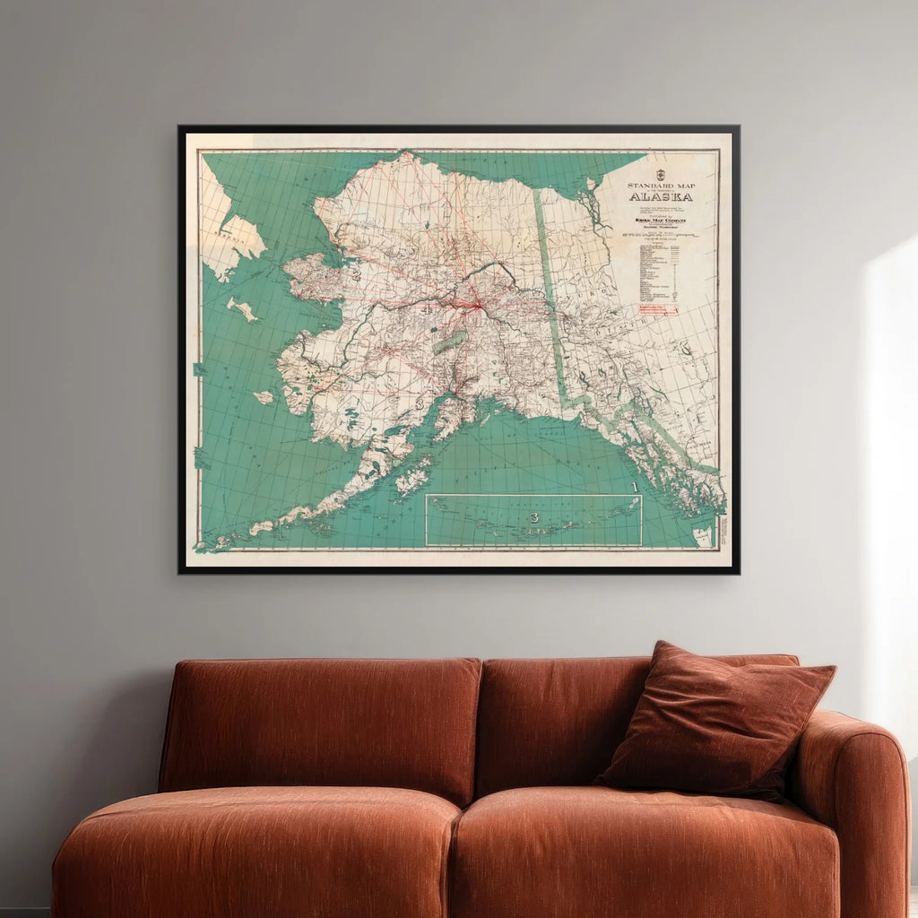 Territory of Alaska 1927 - Landkort - 100×80 cm – billede 2