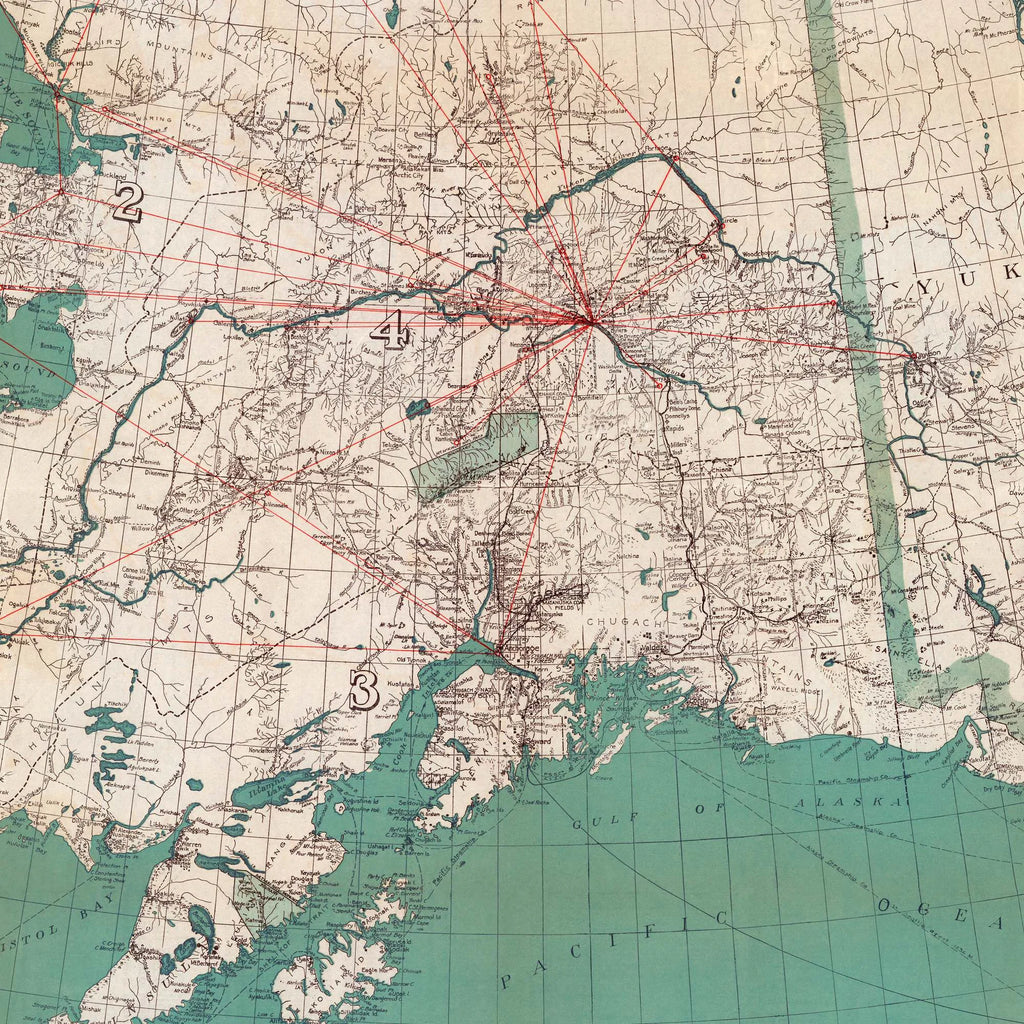 Territory of Alaska 1927 - Landkort - 100×80 cm – billede 4
