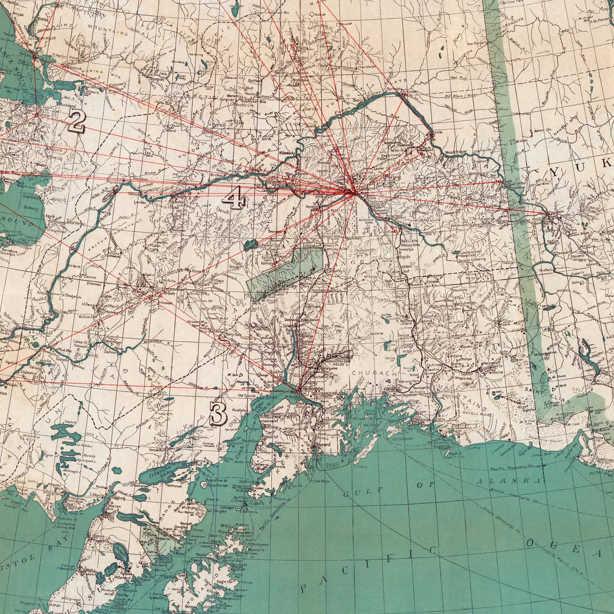 Territory of Alaska 1927 - Landkort - 100×80 cm – billede 4