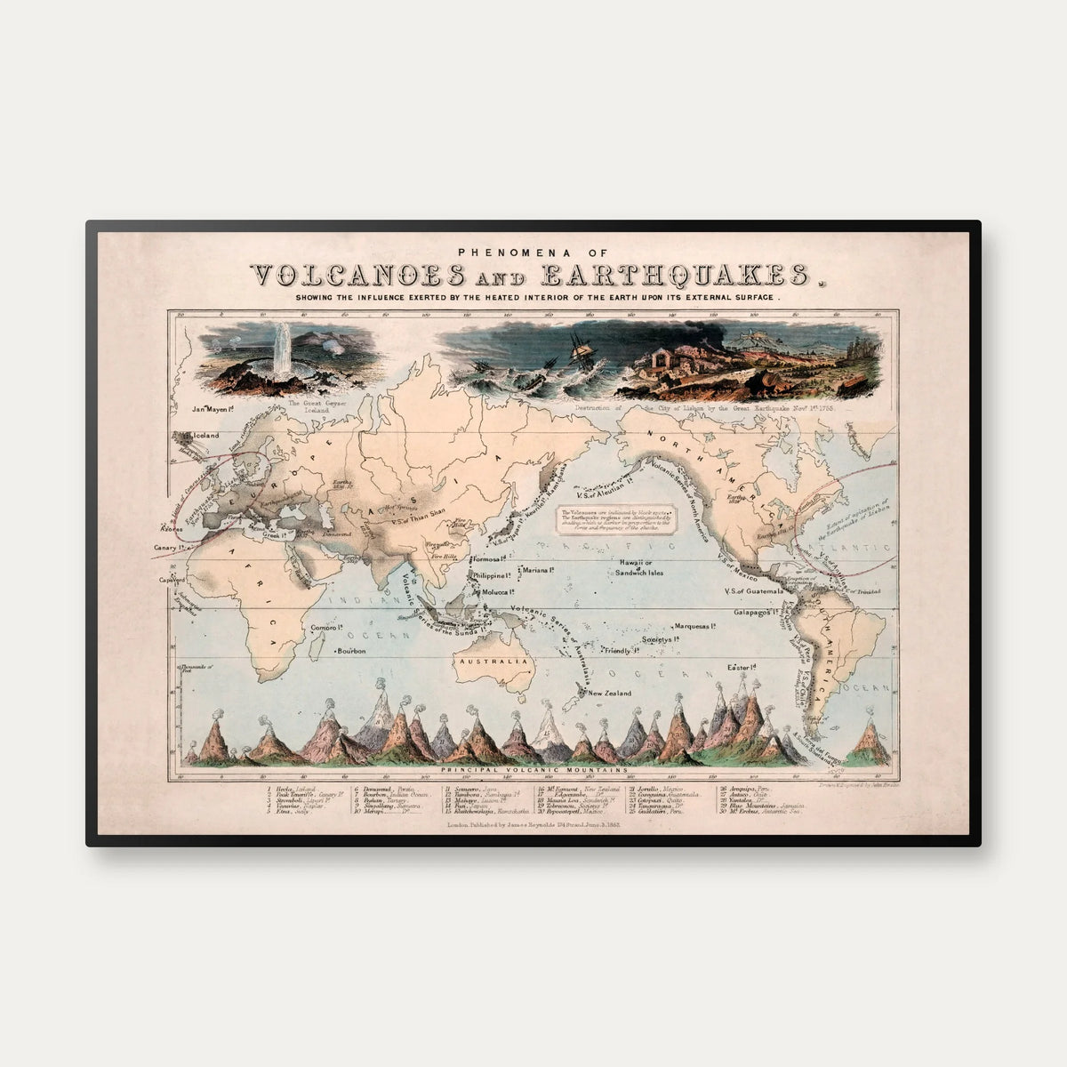 Vulkaner & jordskælv 1850 - Anskuelsestavle – billede 1