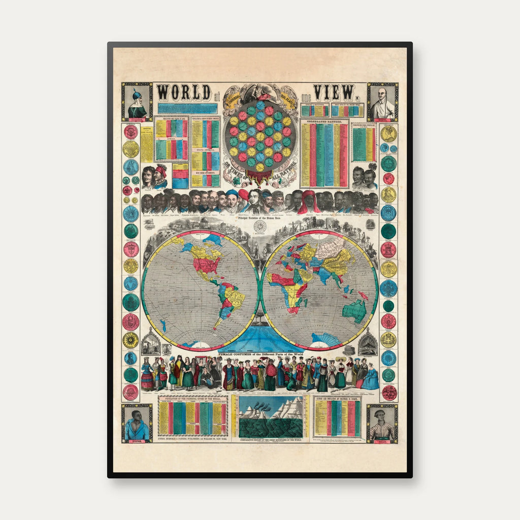 World At One View 1854 - Verdenskort – billede 1