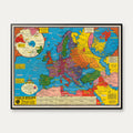 Krigen i Europa: Begivenheder og fronter 1944 1944 - Krigskort - 81×62 cm – billede 1