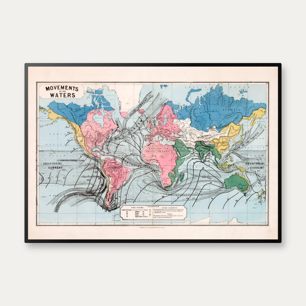 Havstrømmenes Bevægelser 1862 - Temakort – billede 1