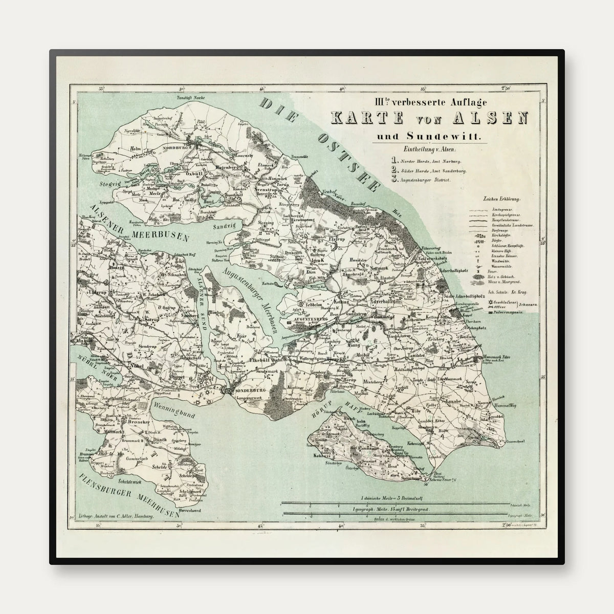 Als & Sundeved 1864 - Tysk kort – billede 1