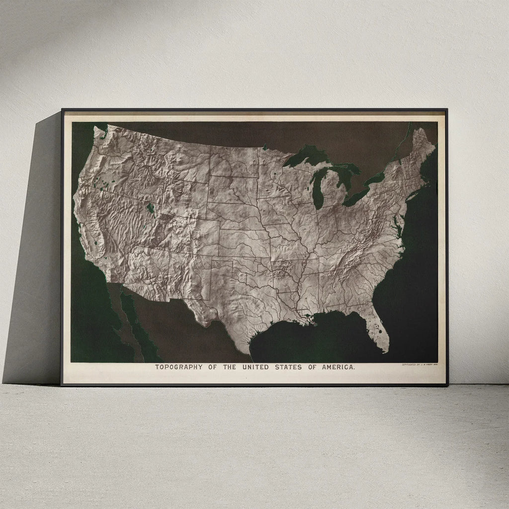 USA's Topografi 1893 - Landkort – billede 3