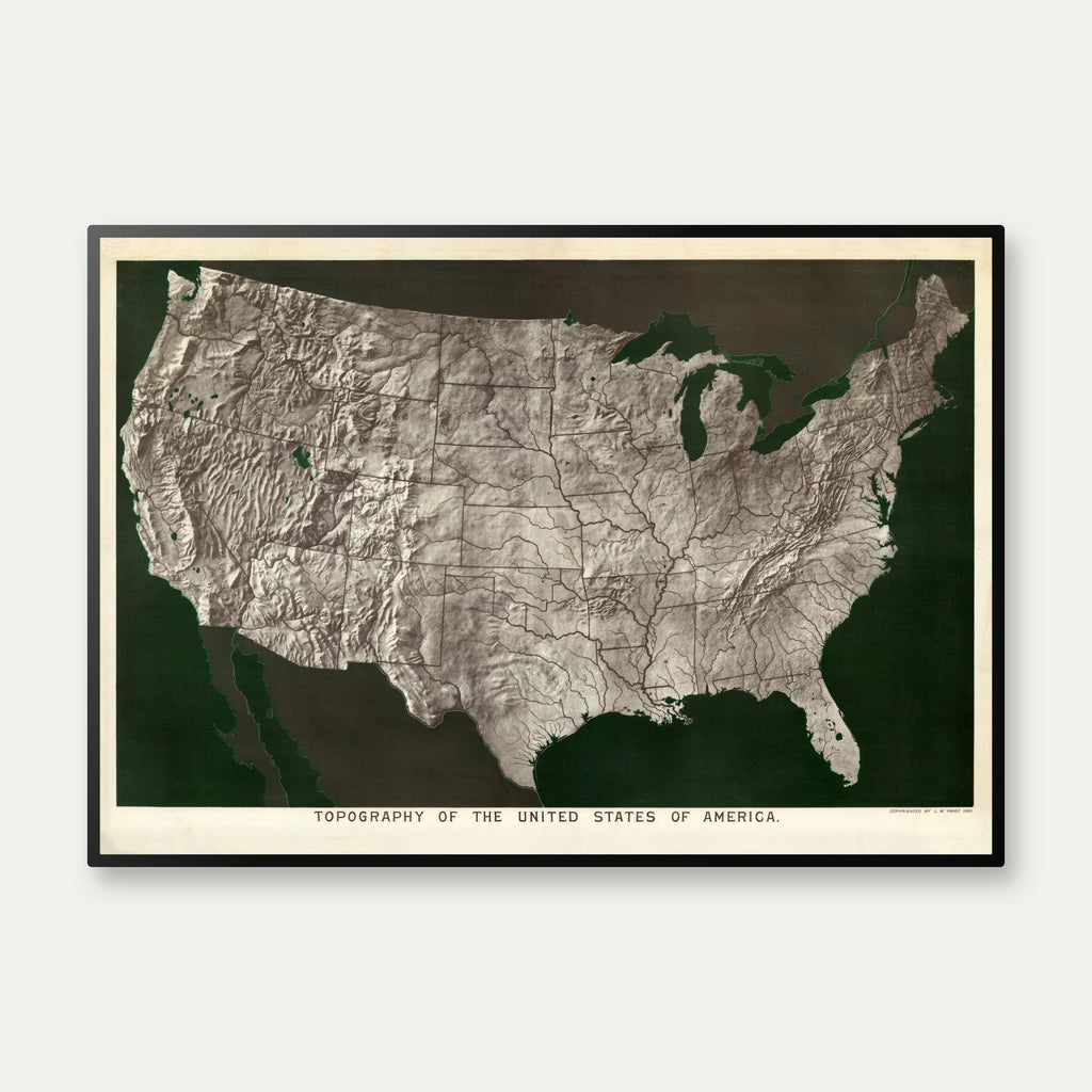 USA's Topografi 1893 - Landkort – billede 1