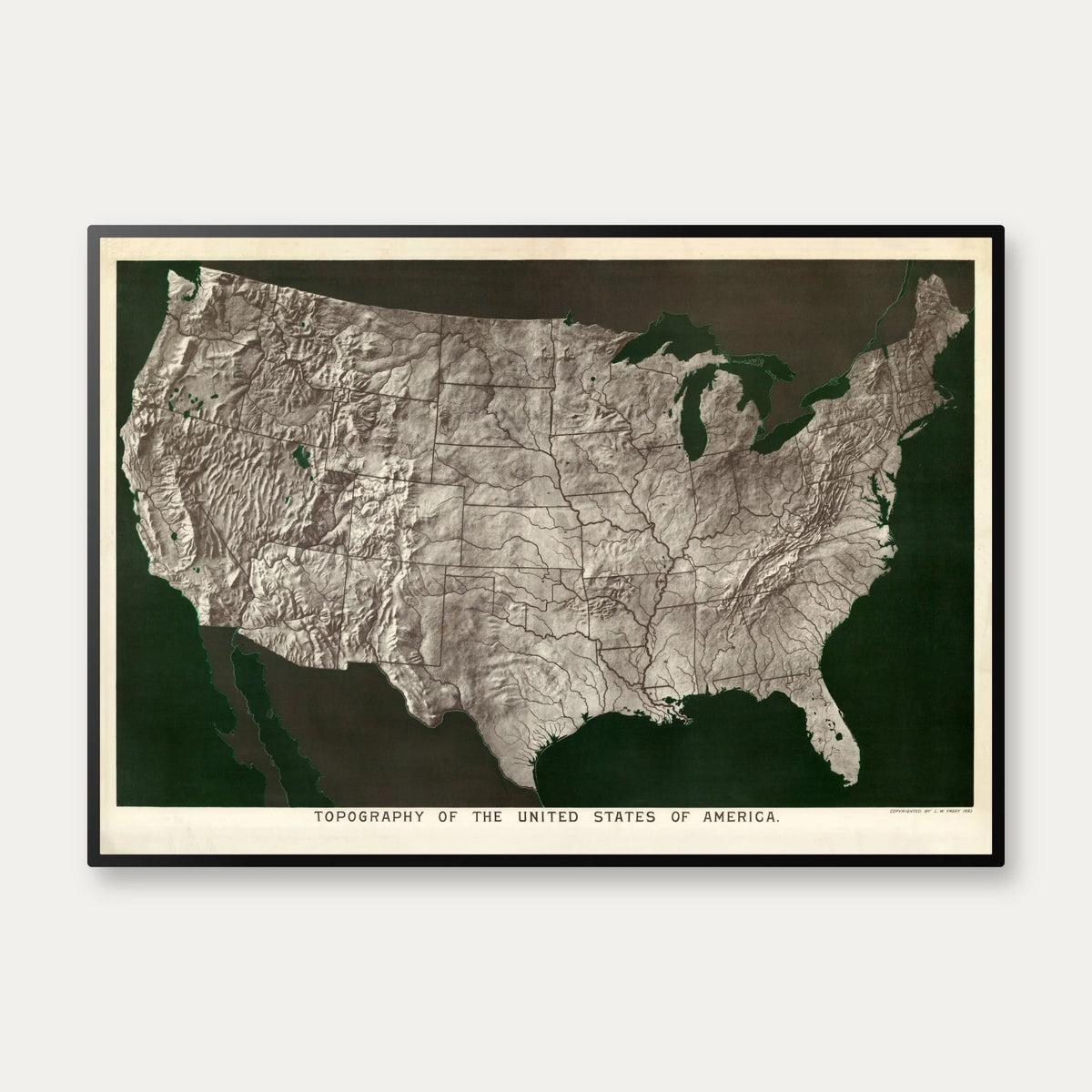 USA's Topografi 1893 - Landkort – billede 1