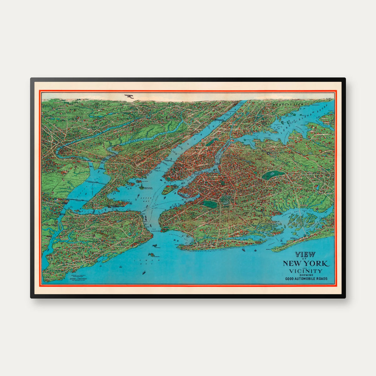 New York og Omegn 1925 - Bykort – billede 1