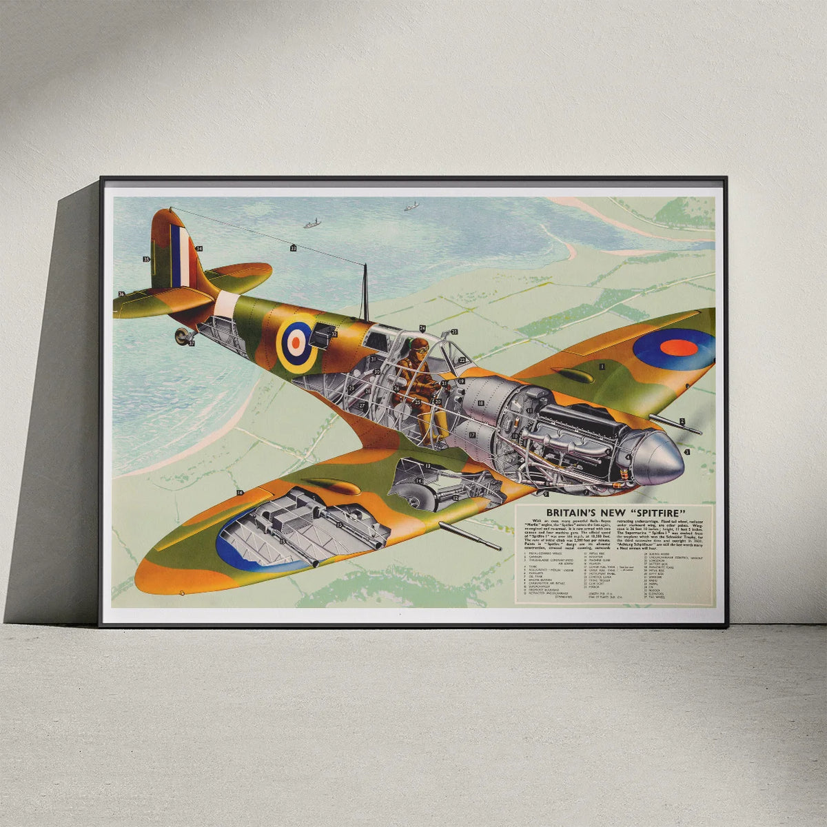 Britain's New Spitfire 1942 - Propagandaplakat – billede 3