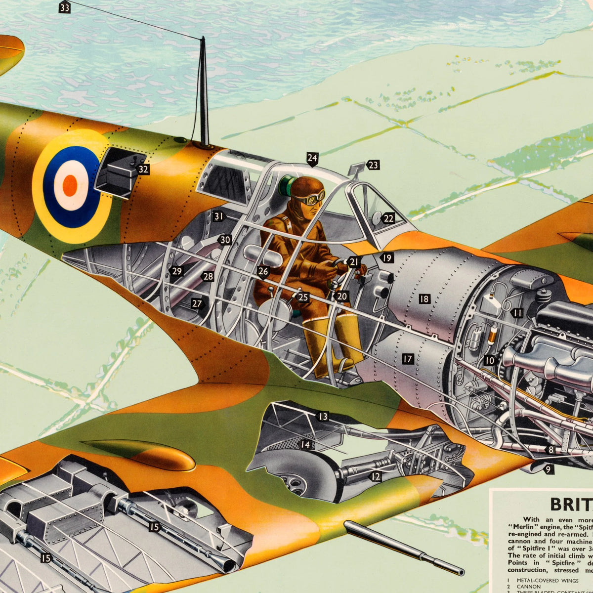 Britain's New Spitfire 1942 - Propagandaplakat – billede 4