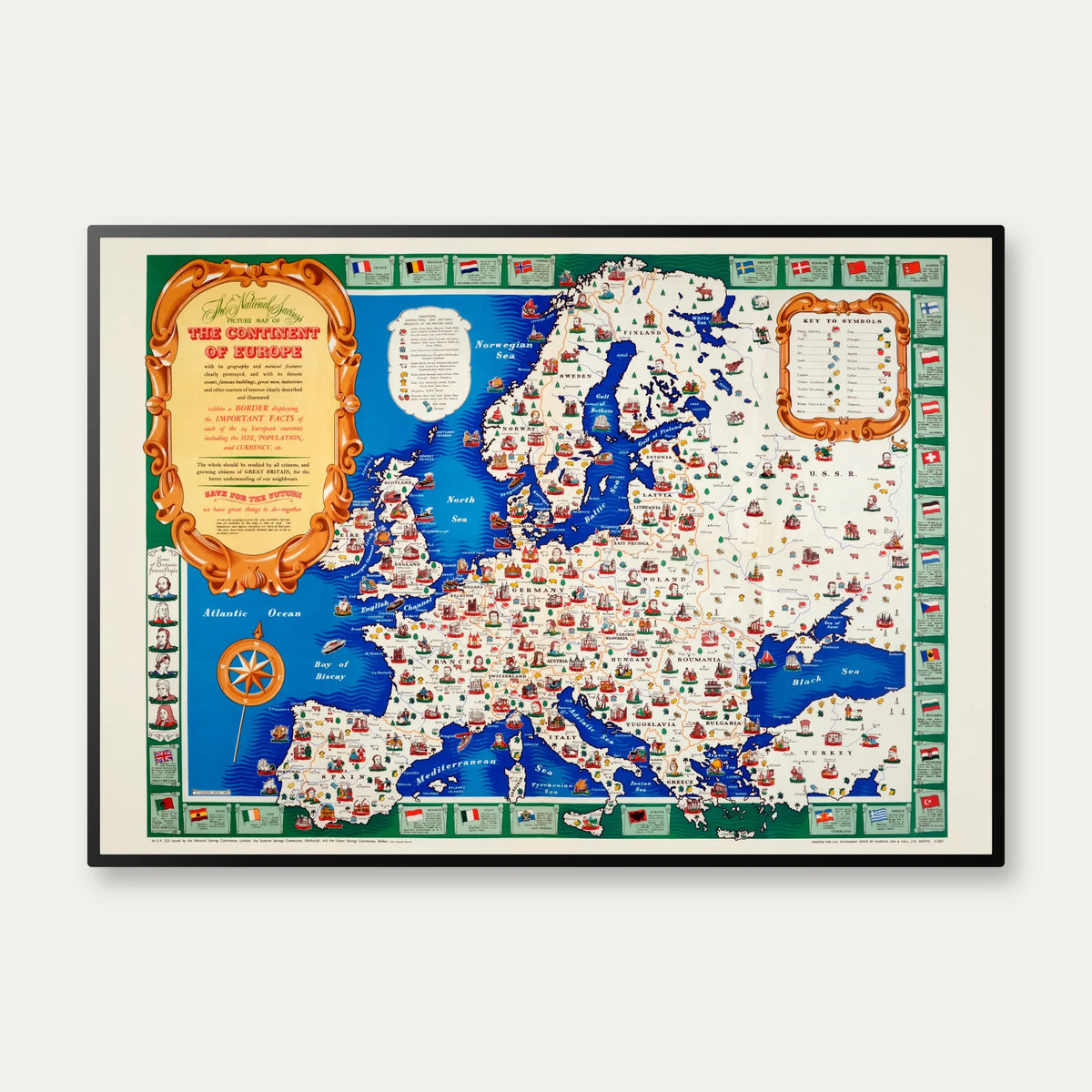 Europa 1946 - Landkort – billede 1