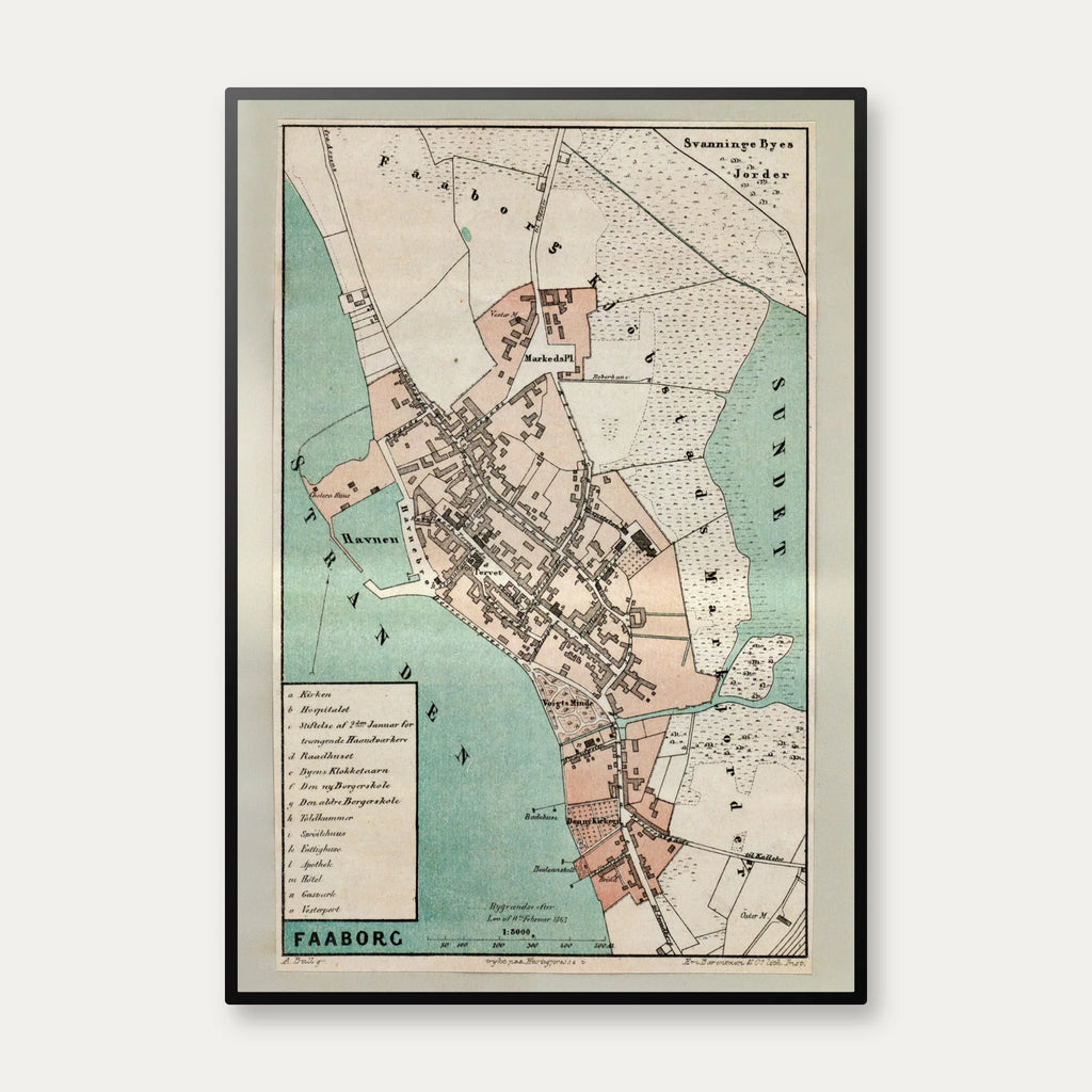 Faaborg by 1873 - Bykort – billede 1