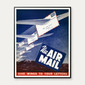 Airmail: Give Wings to Your Letters 1949 - Reklameplakat - 80×100 cm – billede 1