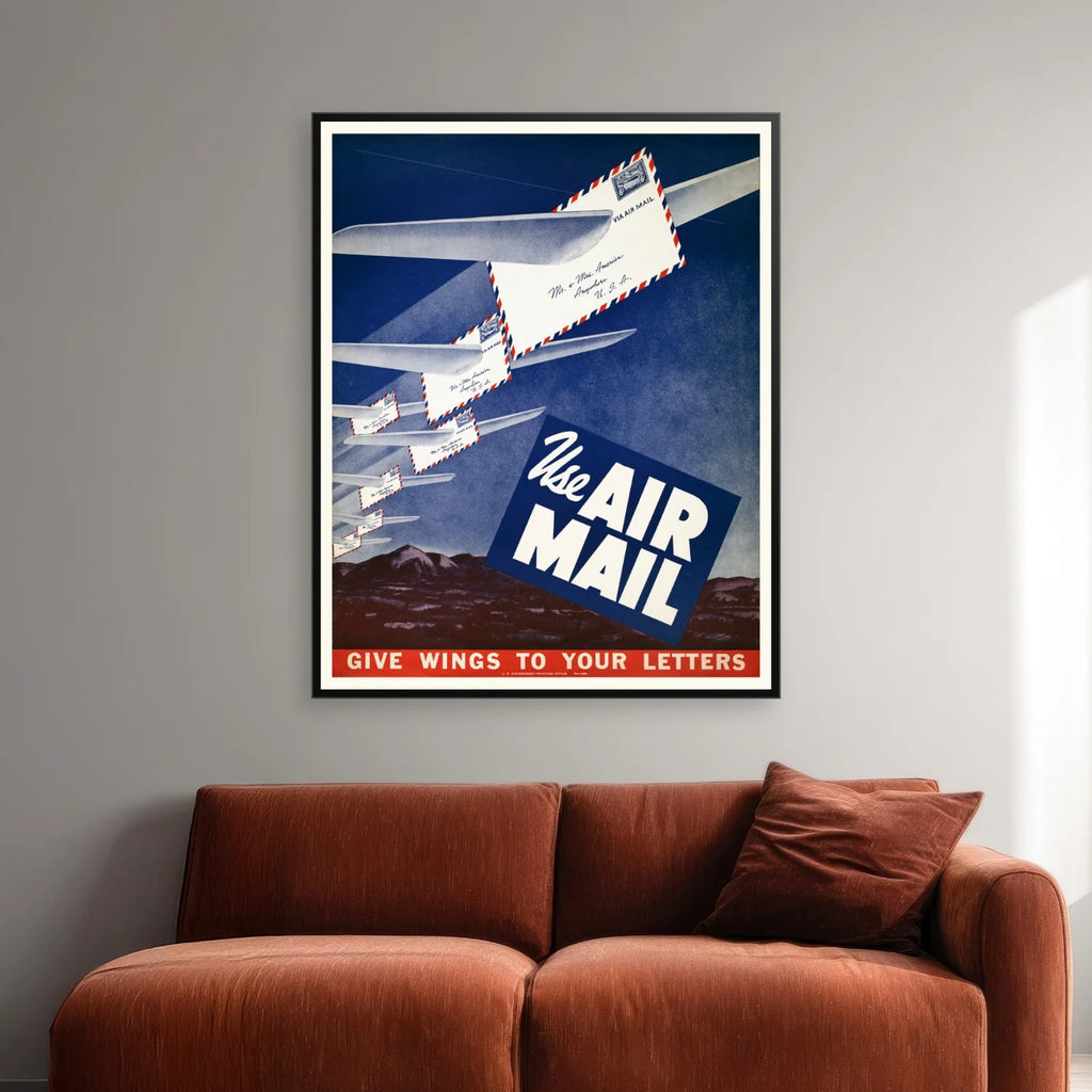 Airmail: Give Wings to Your Letters 1949 - Reklameplakat - 80×100 cm – billede 2