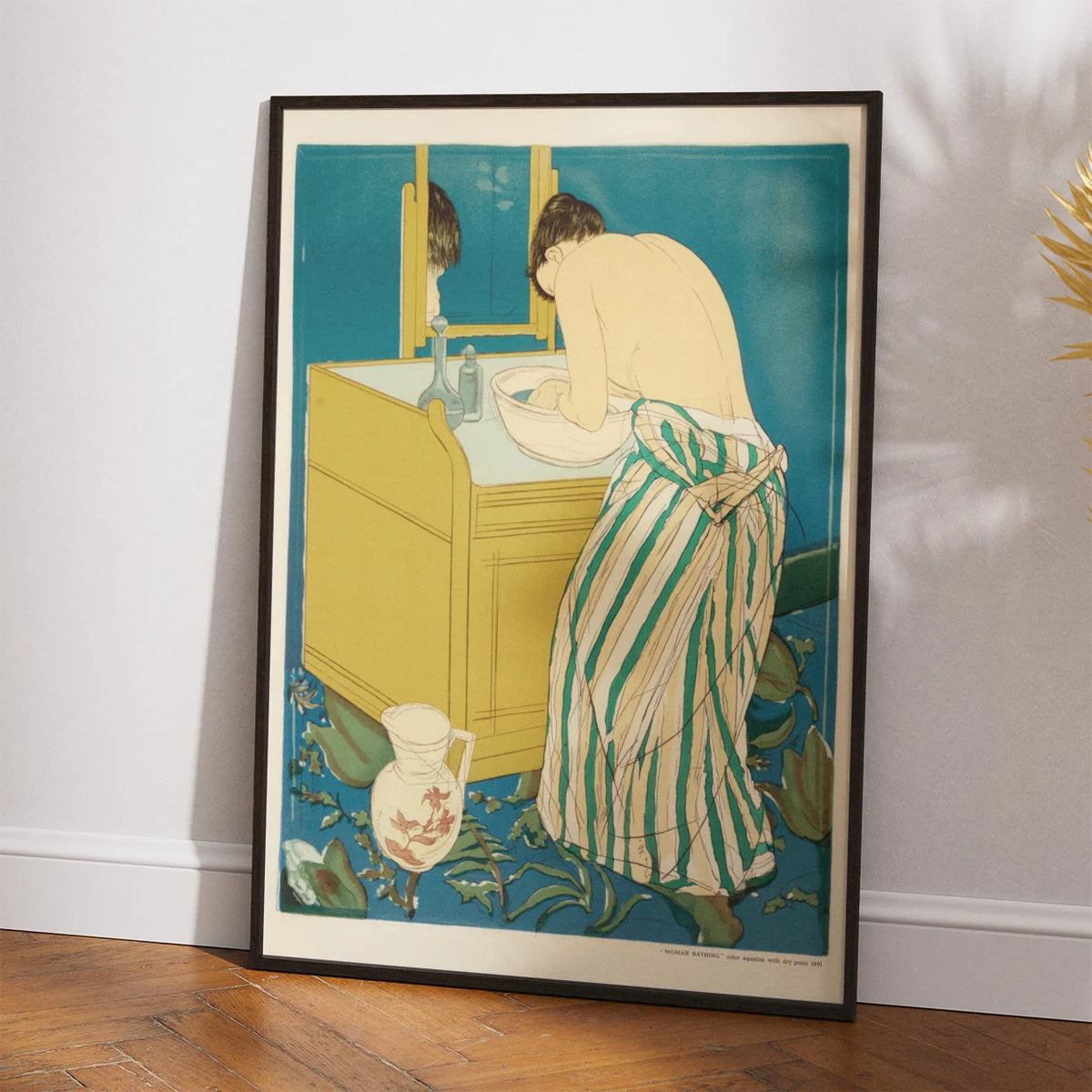 Woman Bathing - Mary Cassatt 1891 - Kunstplakat – billede 2