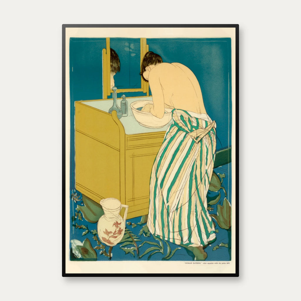 Woman Bathing - Mary Cassatt 1891 - Kunstplakat – billede 1