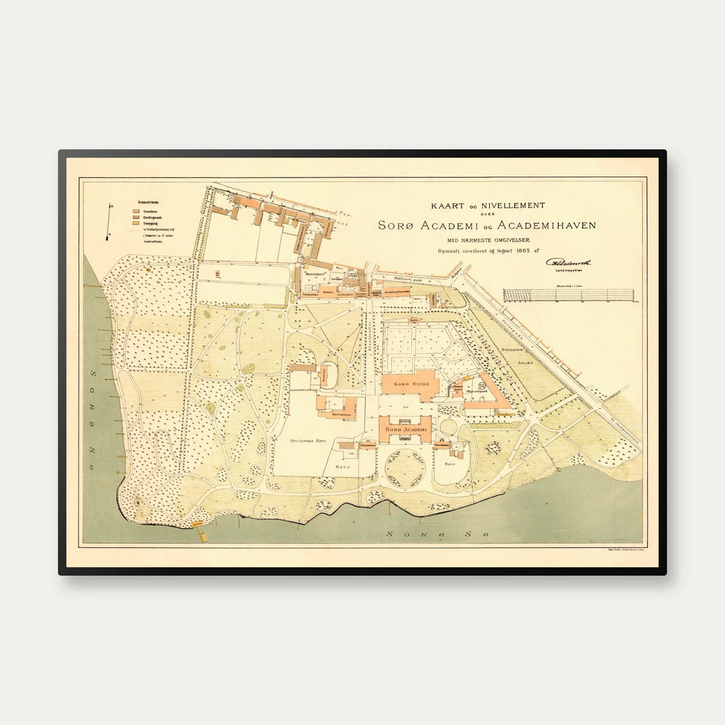 Sorø Akademi 1883 - Historisk kort – billede 1
