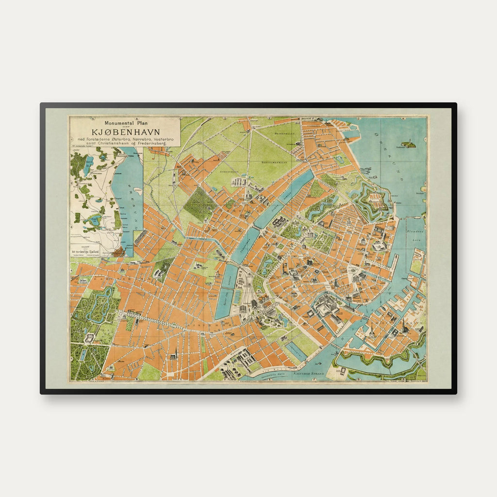 Monumentalplan over København med Forstæder 1891 - Bykort – billede 1