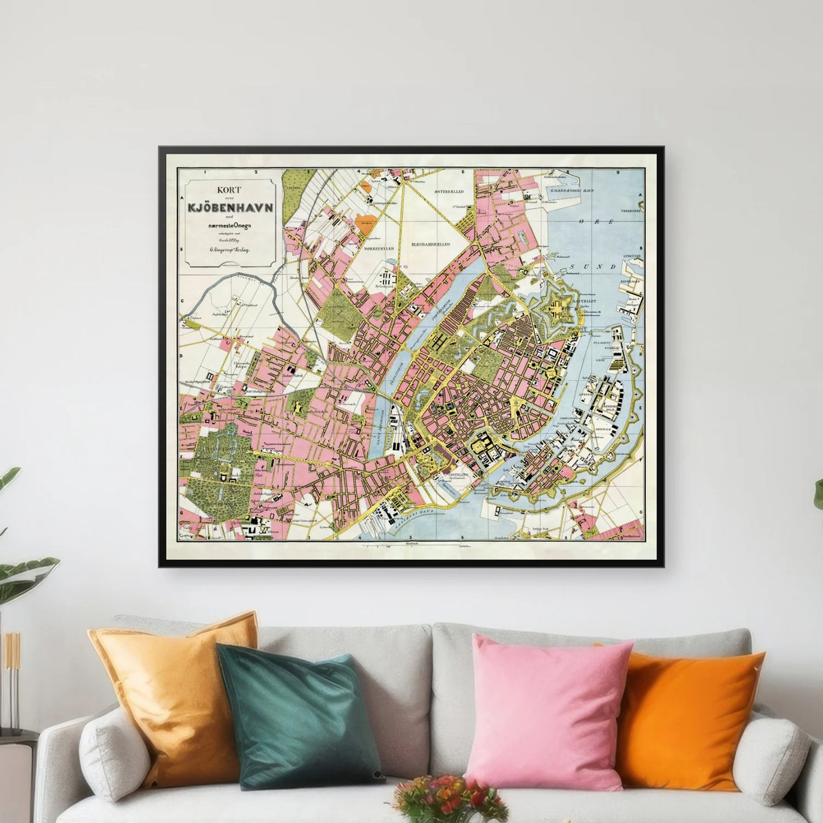 Kort over København og Nærmeste Omegn 1888 - Bykort - 60×50 cm – billede 3