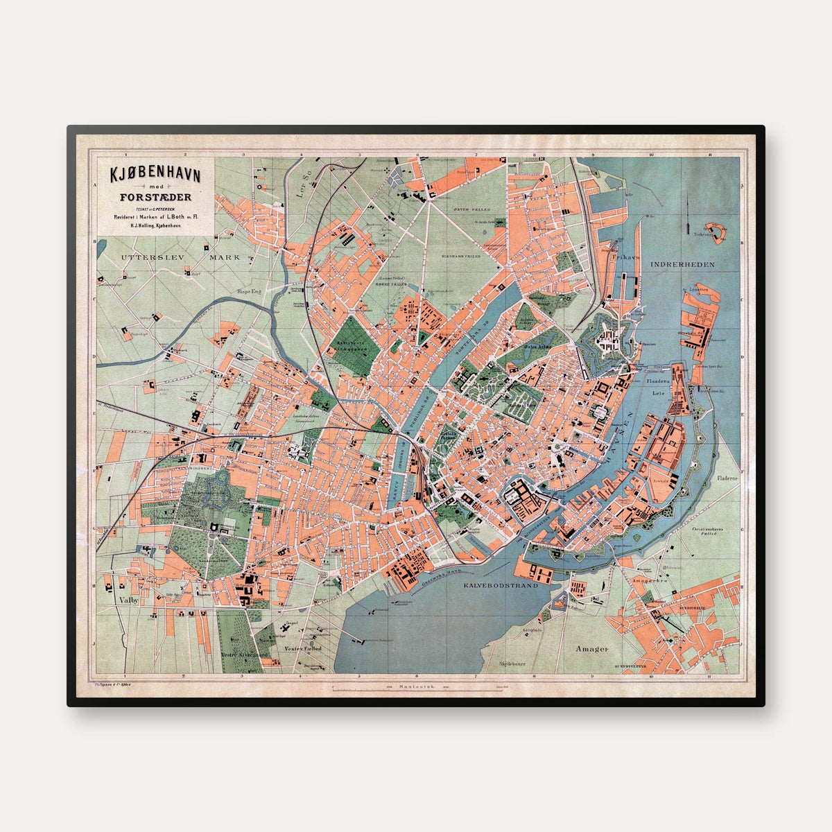 København med Forstæder 1895 - Bykort - 60×50 cm – billede 1