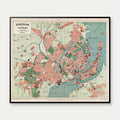 København med Forstæder 1890 - Bykort - 60×70 cm – billede 1
