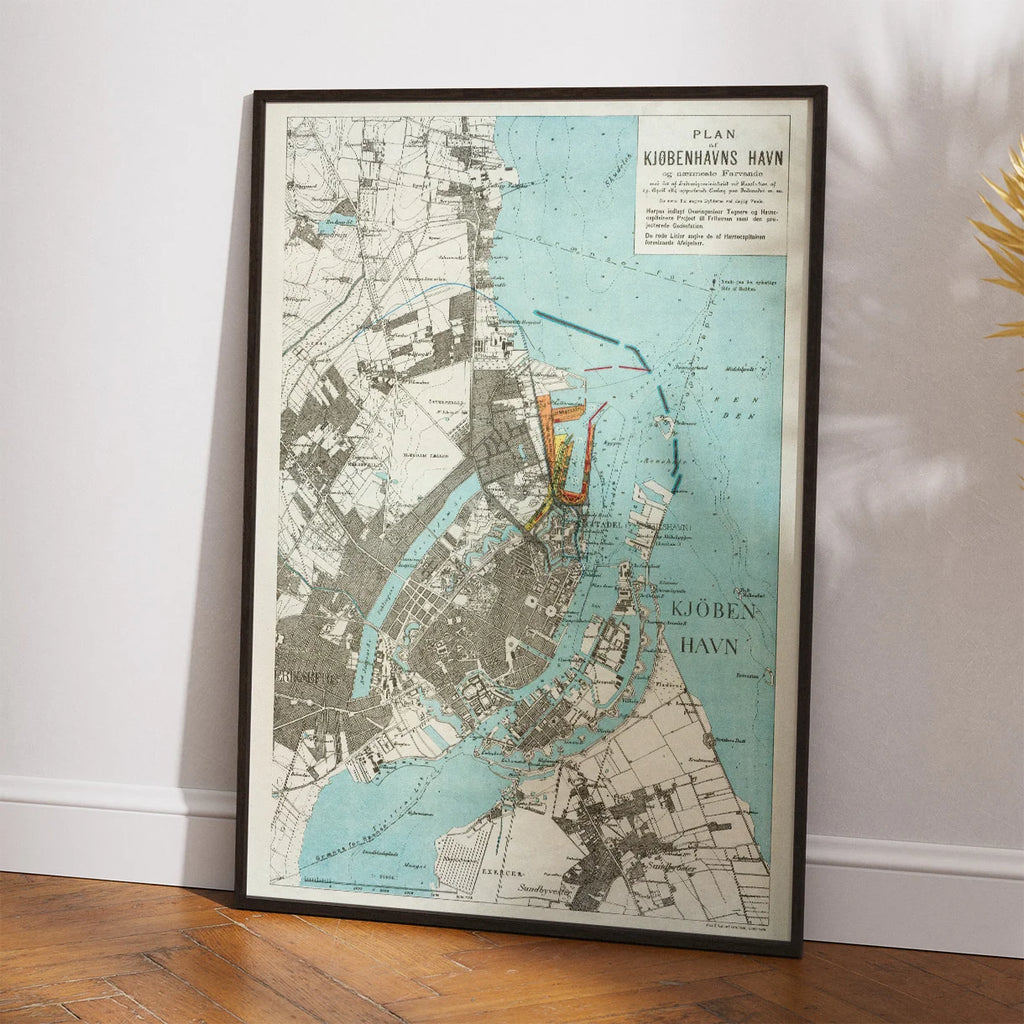 Plan af Københavns Havn med Nærmeste Farvande 1889 - Søkort – billede 2