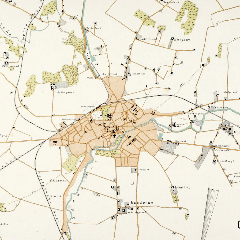 Orienteringskort over Odense og Omegn 1885 - Bykort – billede 4