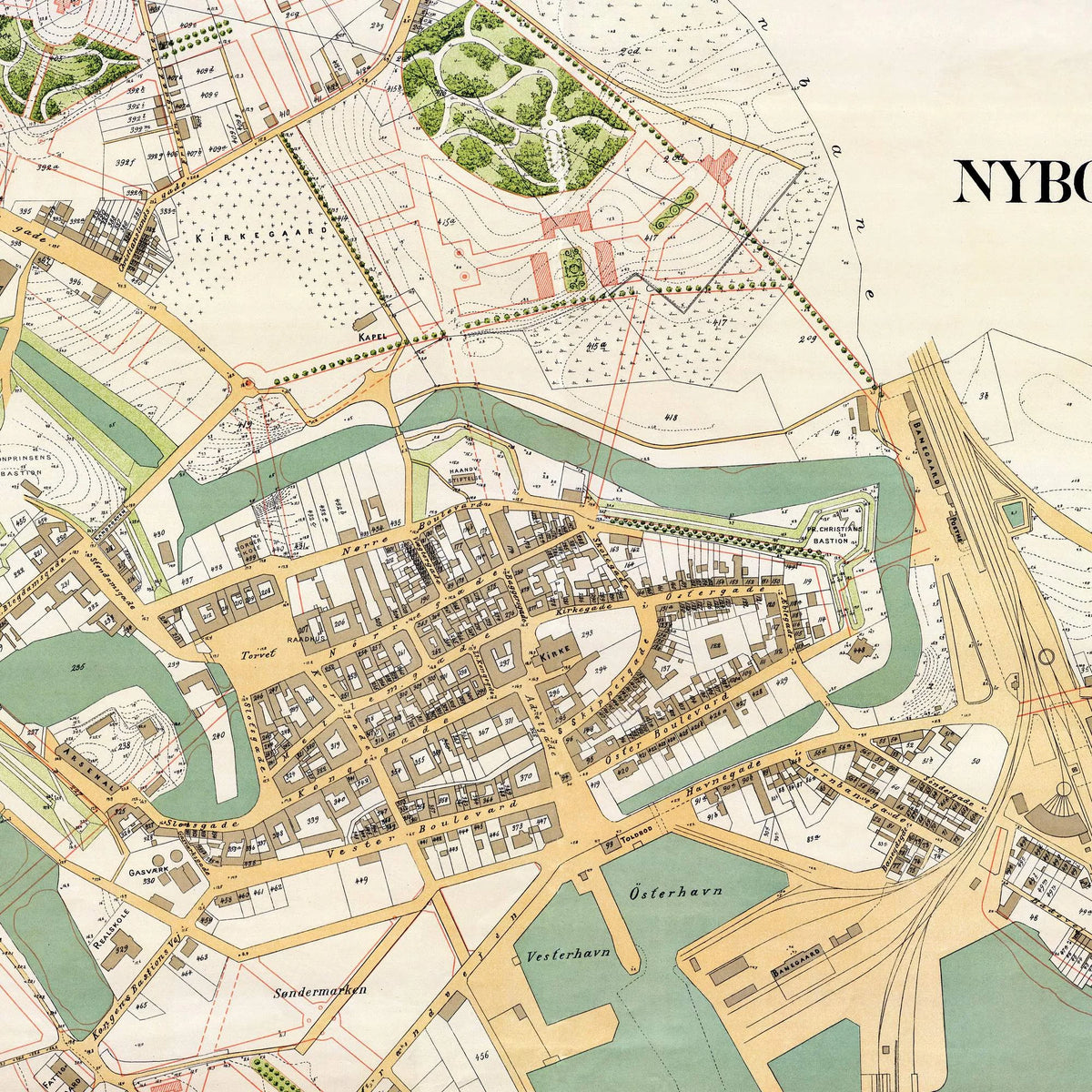 Nyborg Købstad 1891 - Historisk bykort – billede 4
