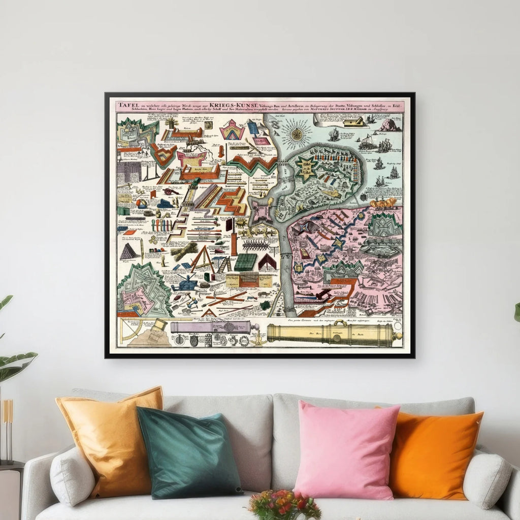 Historiske Værktøjer og Redskaber 1700-1750 - Kobberstik - 60×70 cm – billede 3