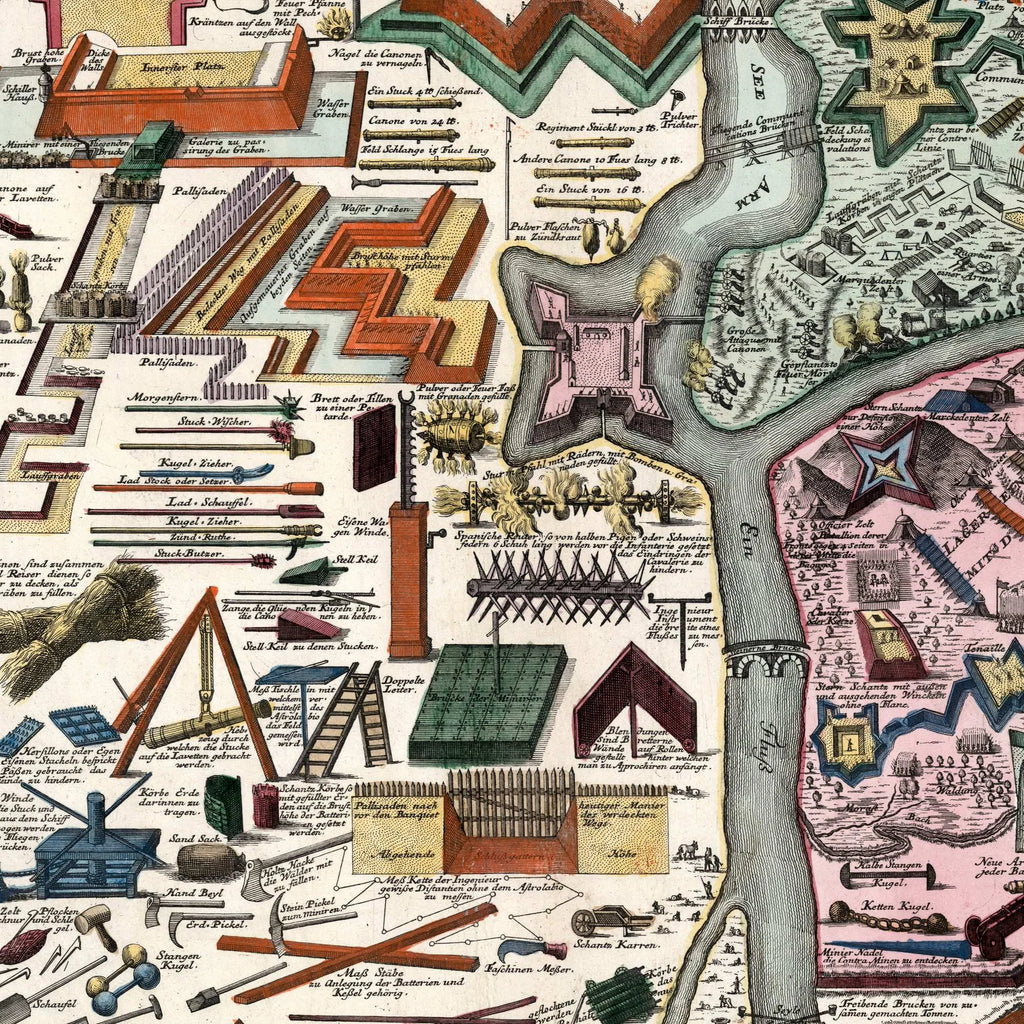 Historiske Værktøjer og Redskaber 1700-1750 - Kobberstik - 60×70 cm – billede 4