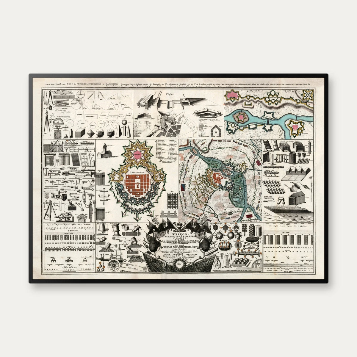 Krigsingeniør- og Artillerikort 1737 - Historisk kort – billede 1