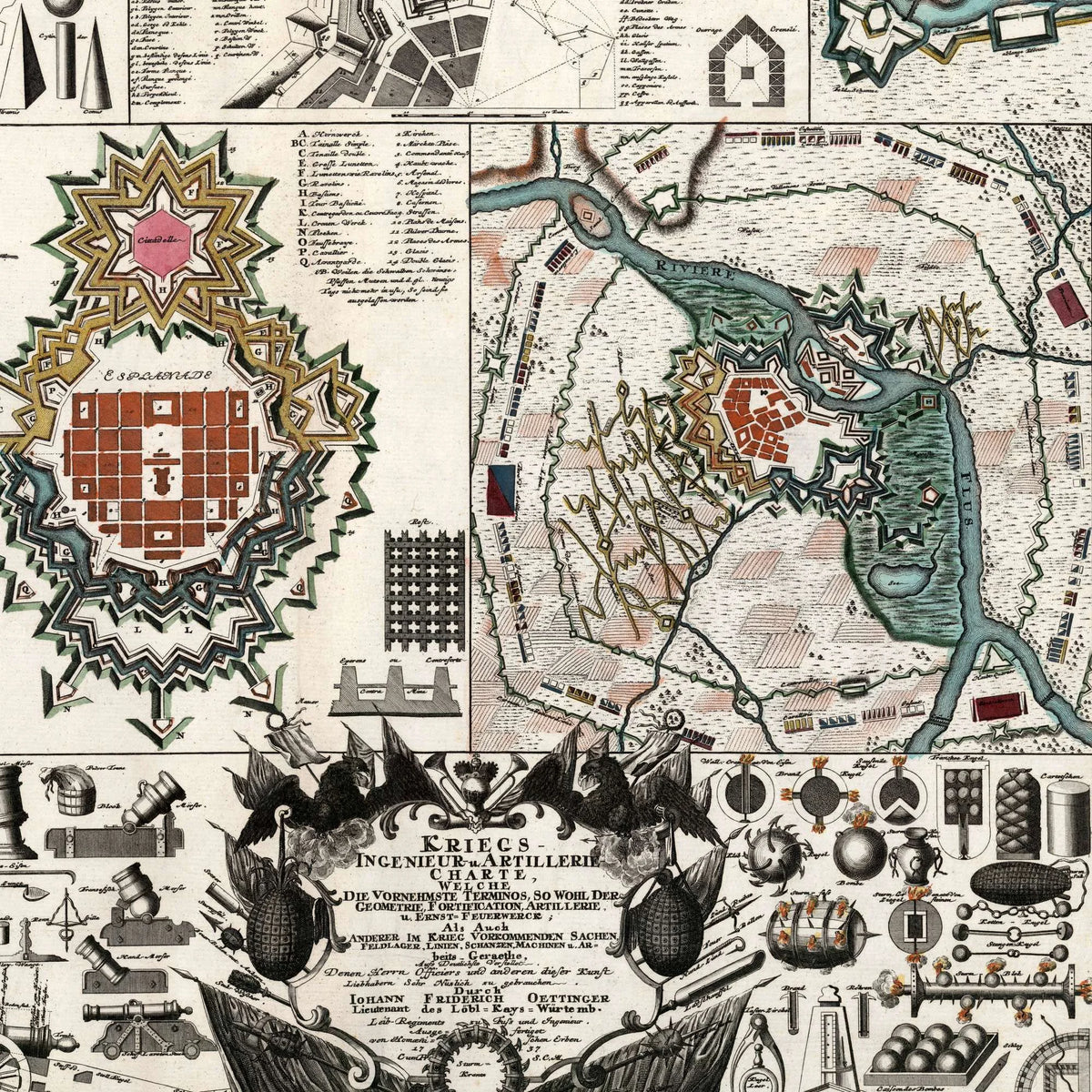 Krigsingeniør- og Artillerikort 1737 - Historisk kort – billede 4
