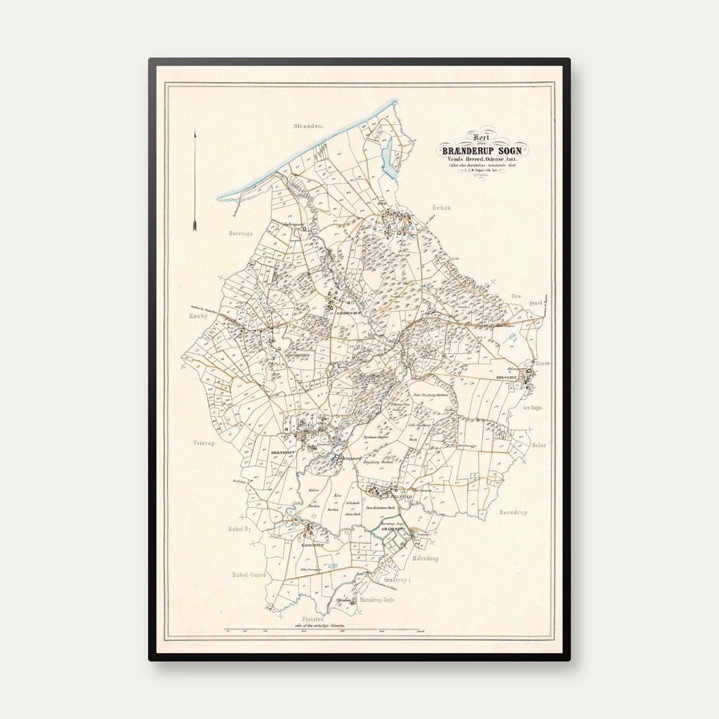 Kort over Brænderup Sogn 1862-1870 - Matrikelkort – billede 1