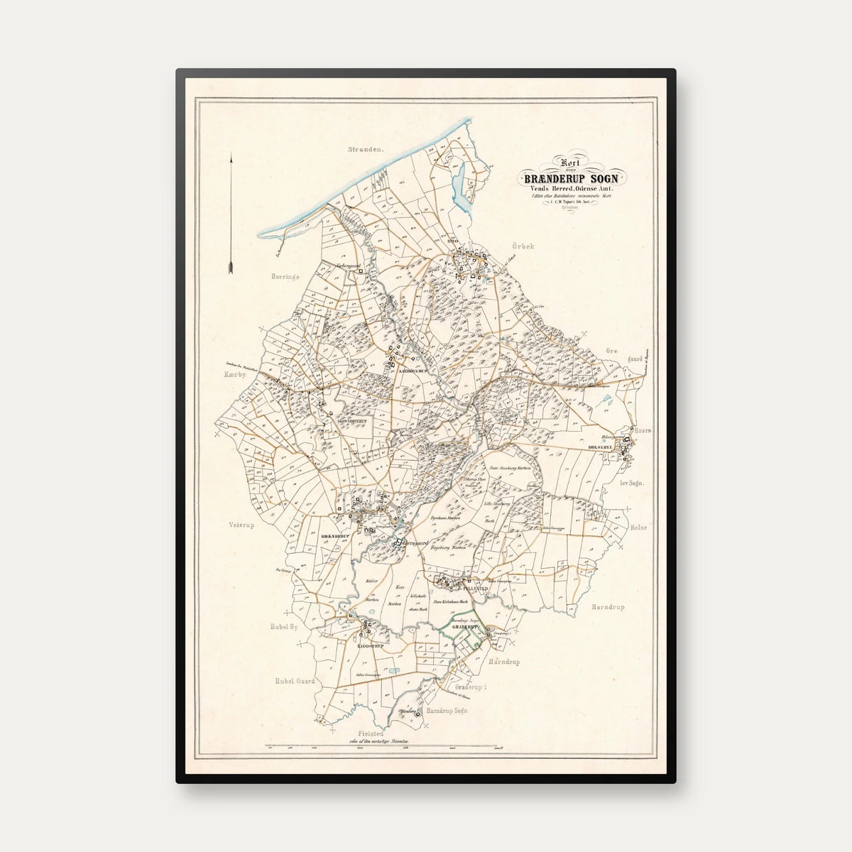Kort over Brænderup Sogn 1862-1870 - Matrikelkort – billede 1