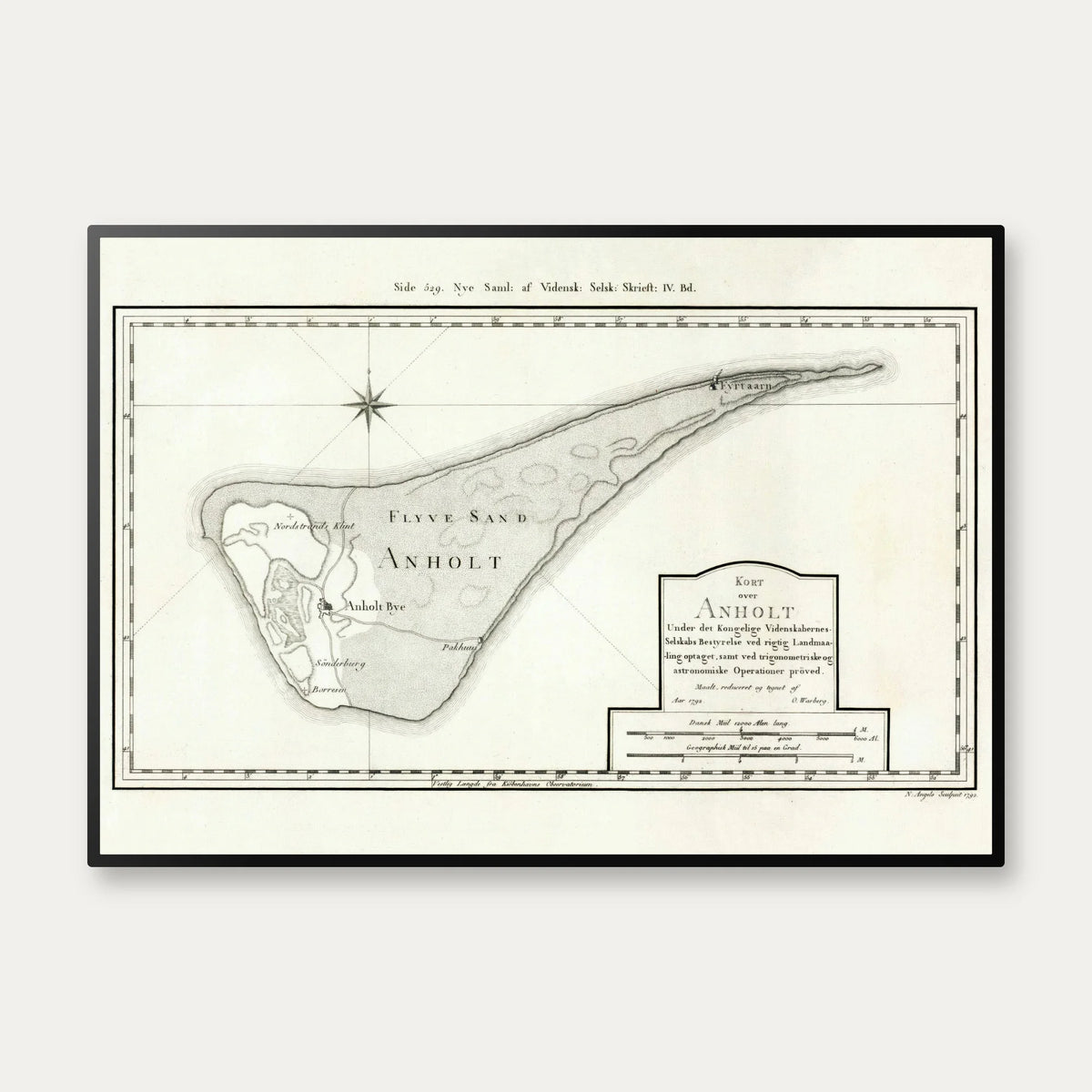 Kort over Anholt 1792 - Videnskabernes Selskab – billede 1